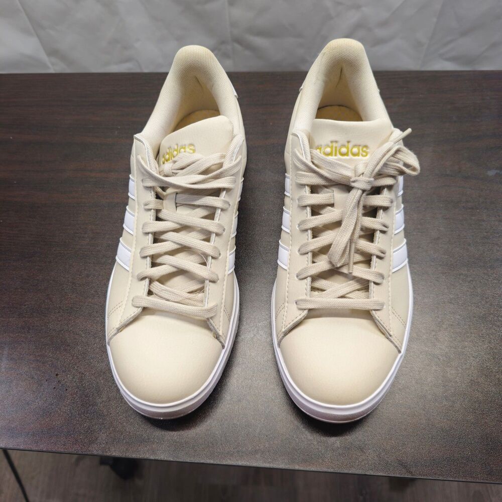 Adidas Grand Court 2.0 Sneakers Womens 9 Cloudfoam Alumina White Gold